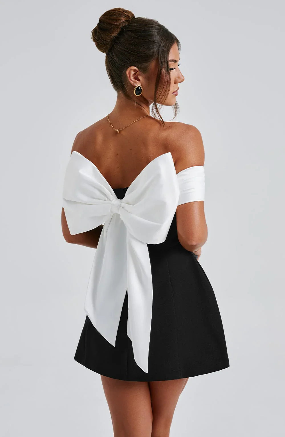 Noir Mini Jurk - Zwart/Wit