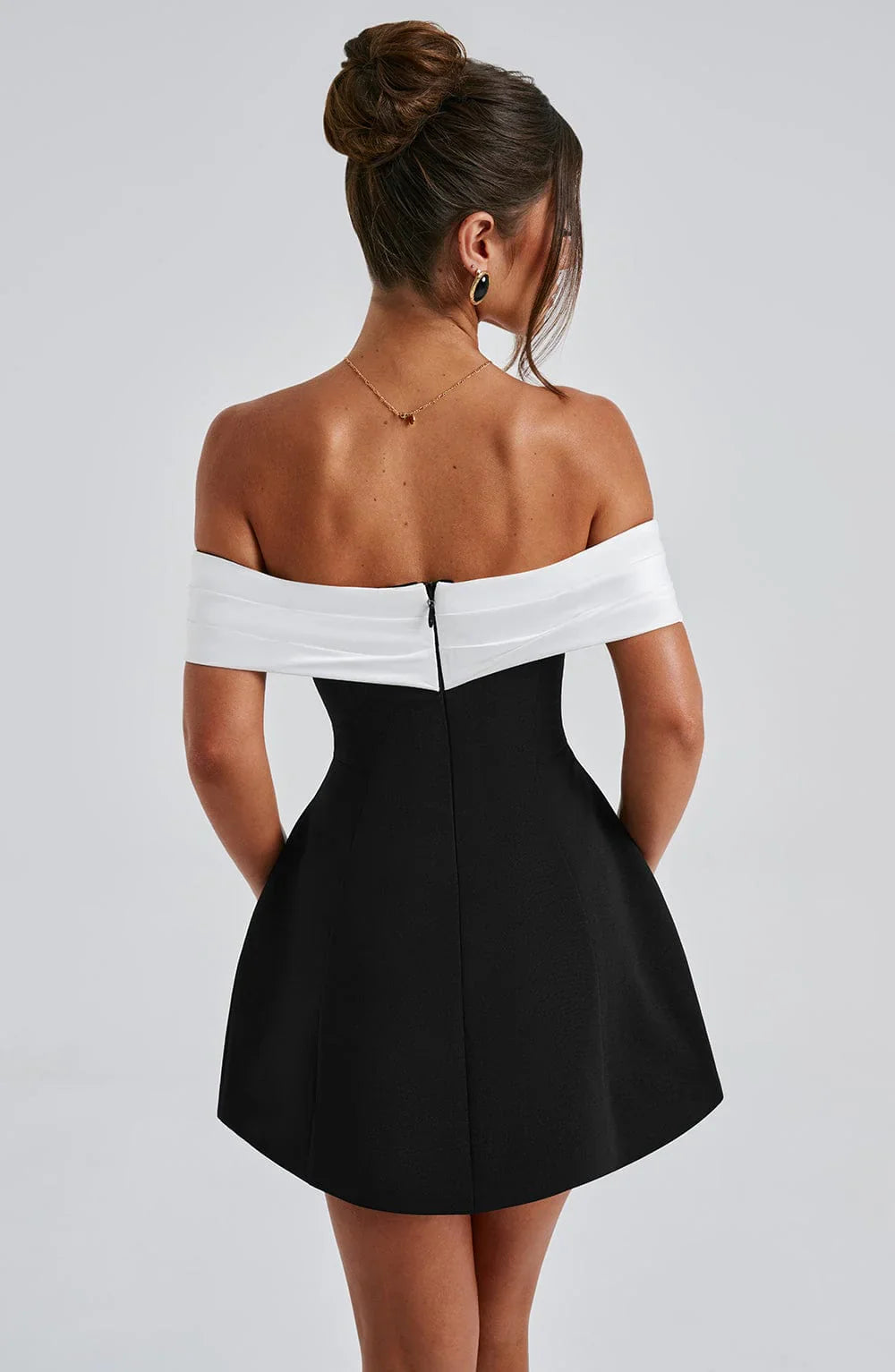 Noir Mini Jurk - Zwart/Wit