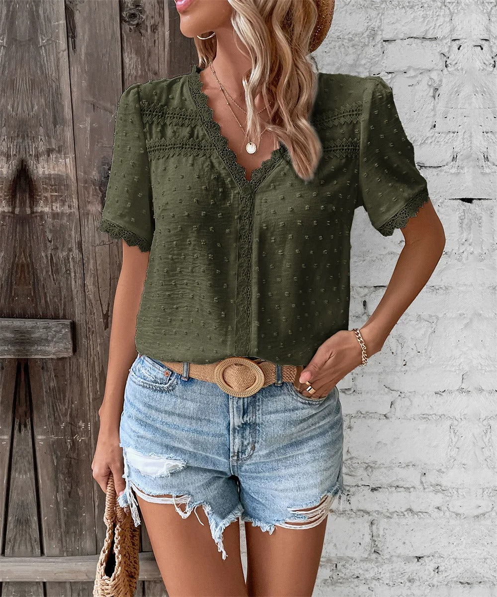 Elegante V-hals zomerblouse voor dames