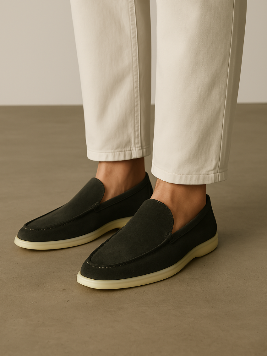 Tijdloze Donker Groen Suède Loafers voor Heren