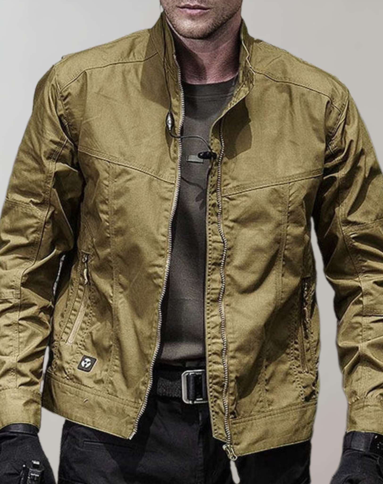 Heren Jack – Regular Fit – Katoenmix – Opstaande Kraag – Ritszakken – Ritssluiting