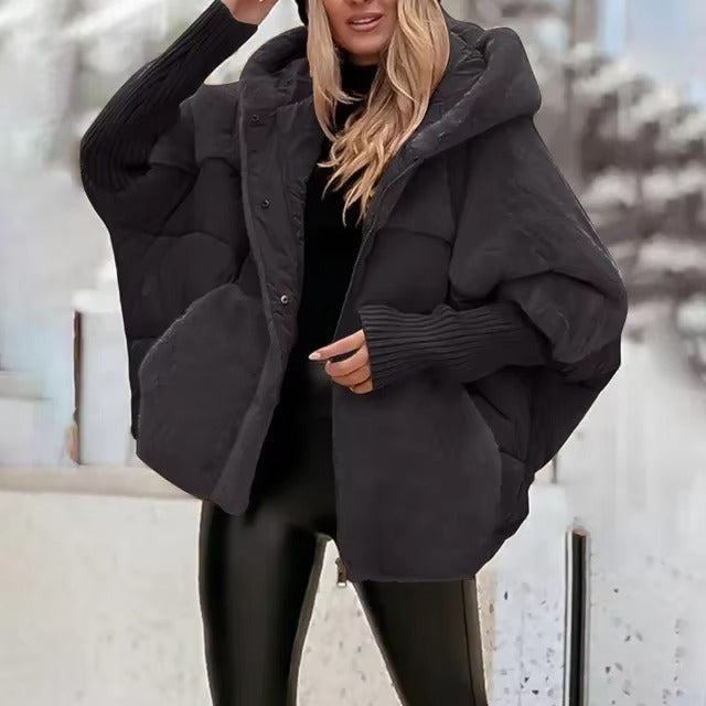 Dames Pufferjas – Oversized Pasvorm – Gewatteerd – Met Capuchon – Geribde Boorden