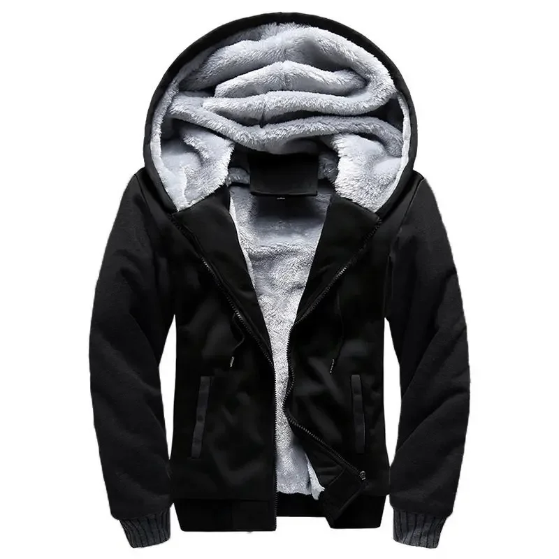 Heren Hoodie – Gevoerd met Zachte Fleece – Ritssluiting – Ribboorden – Warme Capuchon