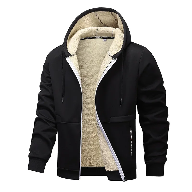 Heren Hoodie Fleecejas – Sherpavoering – Relaxte Normale Pasvorm – Capuchon – Volledige Rits