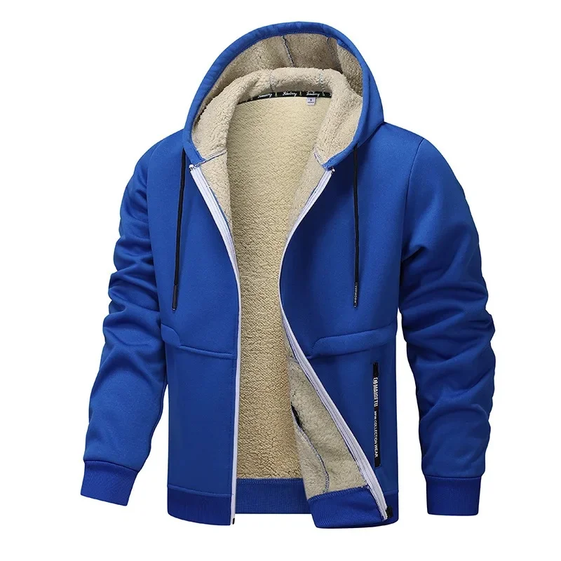 Heren Hoodie Fleecejas – Sherpavoering – Relaxte Normale Pasvorm – Capuchon – Volledige Rits