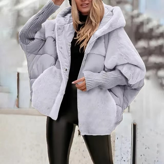 Dames Pufferjas – Oversized Pasvorm – Gewatteerd – Met Capuchon – Geribde Boorden