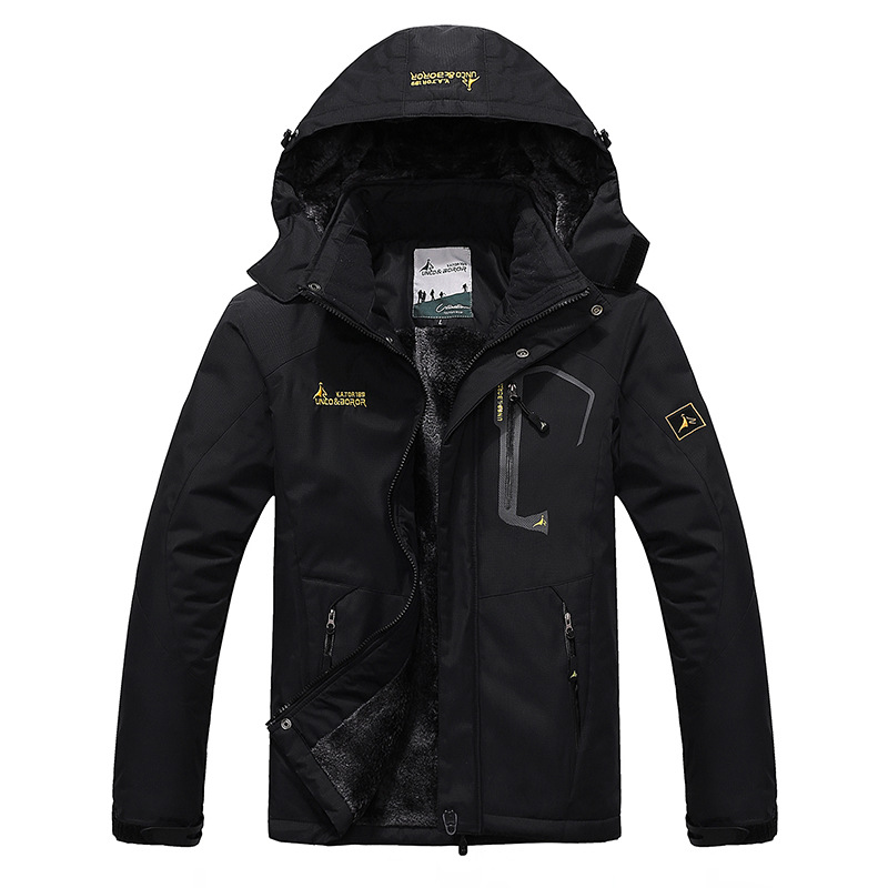 Heren Winterparka – Fleece Gevoerd – Winddicht & Waterafstotend – Met Capuchon en Praktische Ritszakken