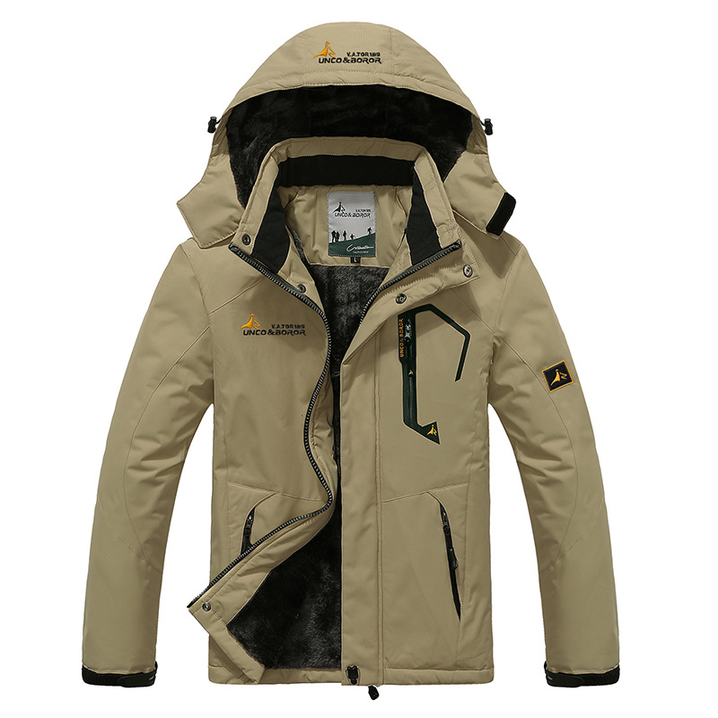 Heren Winterparka – Fleece Gevoerd – Winddicht & Waterafstotend – Met Capuchon en Praktische Ritszakken