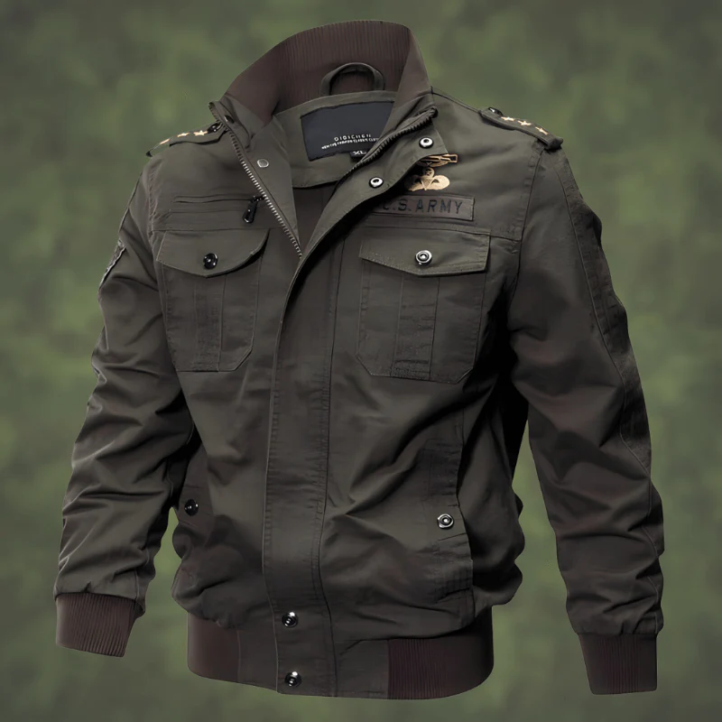 Heren Bomberjack – Regular Fit – Ribboorden – Utility Zakken – Militair Design