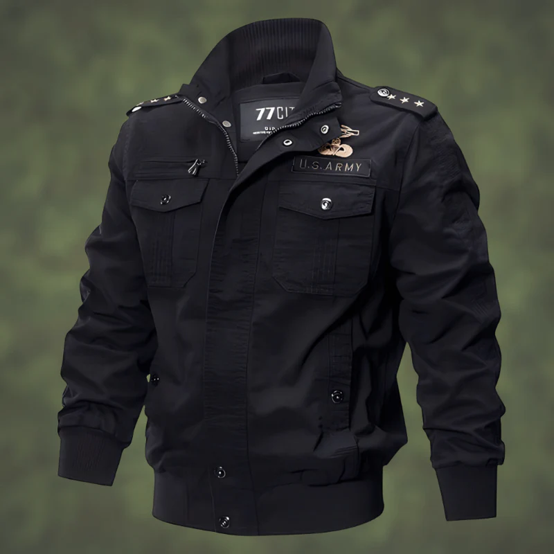 Heren Bomberjack – Regular Fit – Ribboorden – Utility Zakken – Militair Design