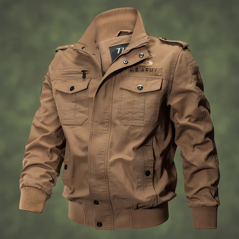 Heren Bomberjack – Regular Fit – Ribboorden – Utility Zakken – Militair Design