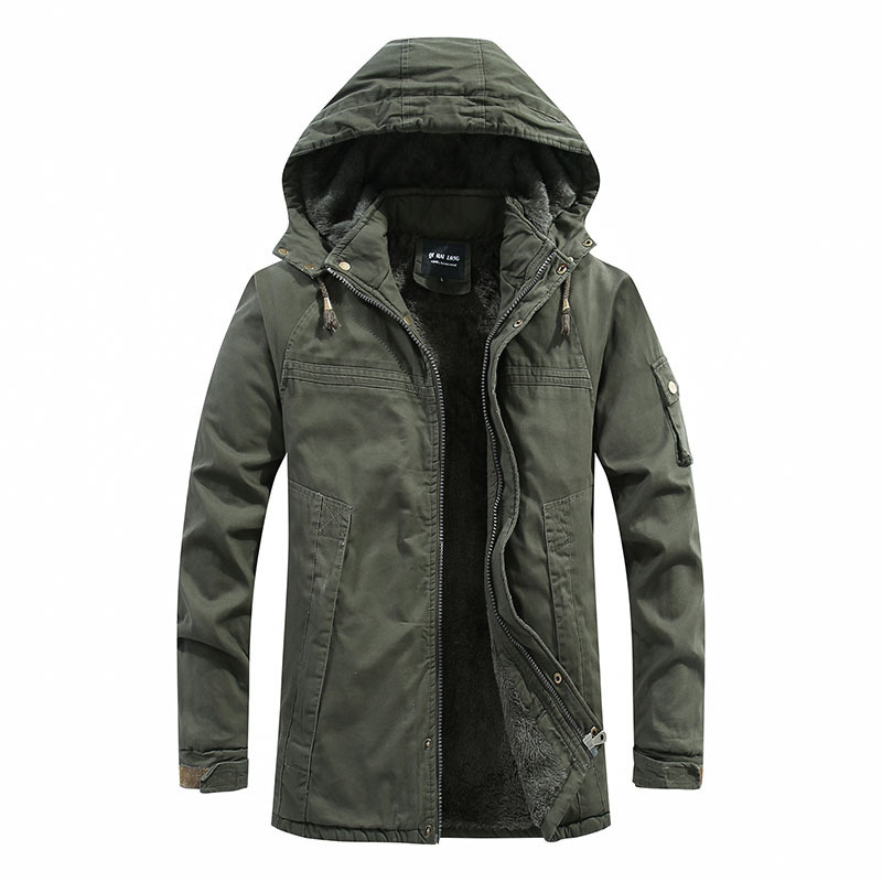 Heren Winterjas met Capuchon – Sherpa Gevoerd – Relaxte Pasvorm – Ritssluiting – Warme Tussenjas met Handige Zakken