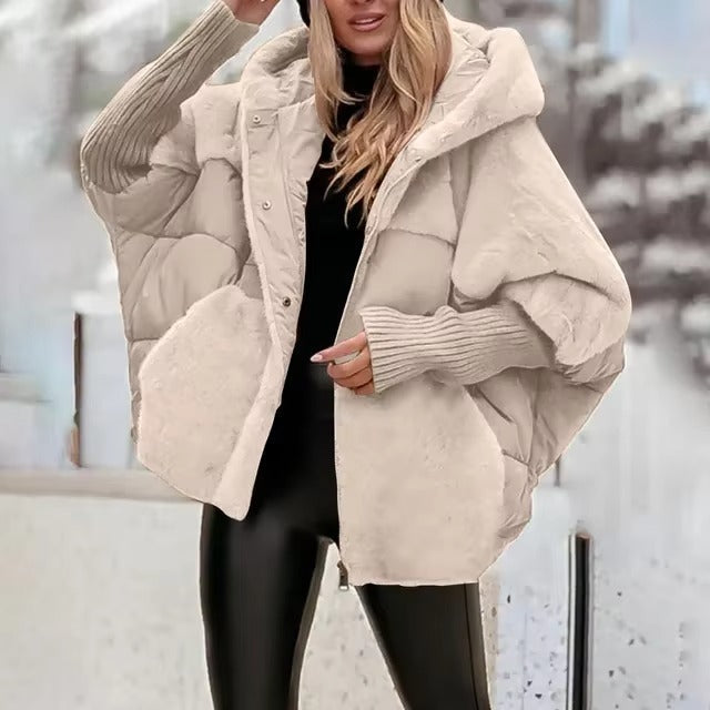 Dames Pufferjas – Oversized Pasvorm – Gewatteerd – Met Capuchon – Geribde Boorden