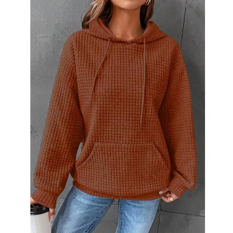 Dames Hoodie – Relaxed pasvorm – Gewatteerde Stof – Capuchon met Koord – Kangoeroezak