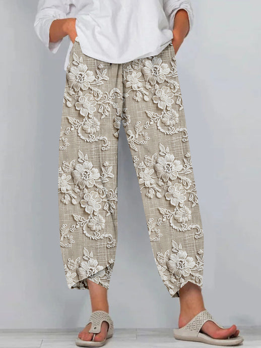 Loszittende Broek met Print voor Dames