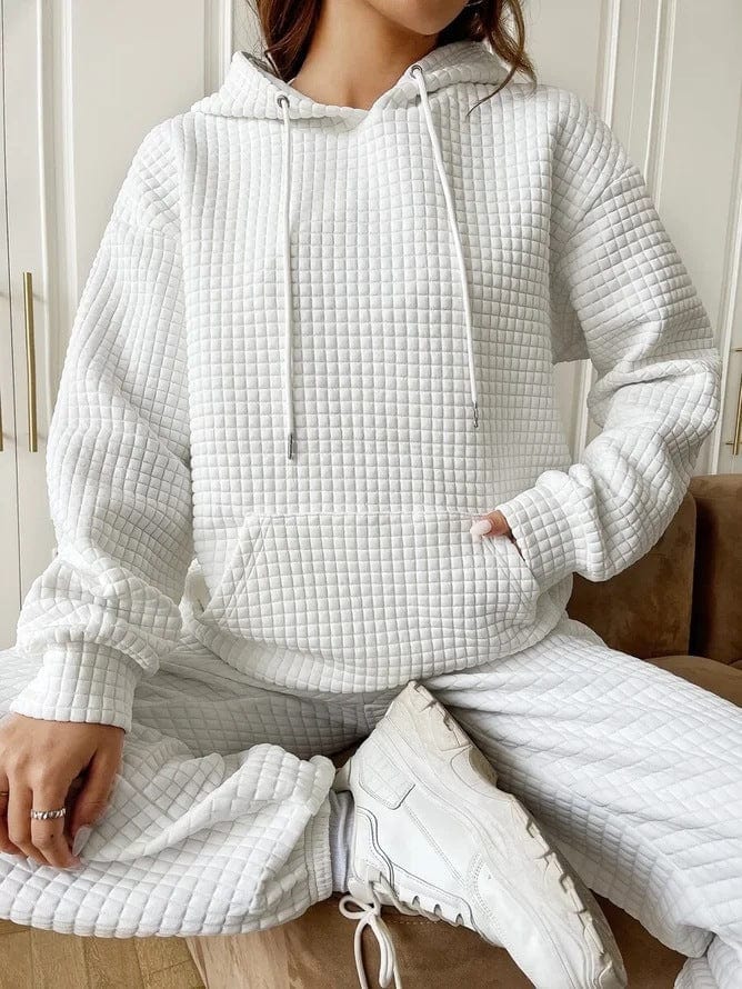 Dames Hoodie – Relaxed pasvorm – Gewatteerde Stof – Capuchon met Koord – Kangoeroezak
