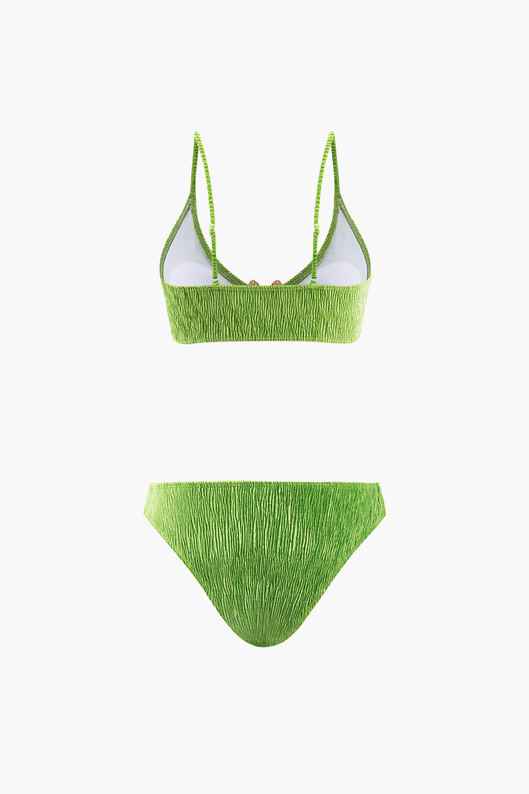 Fluweelstructuur U-Ring Bikini Met Sarong 3-Delige Set