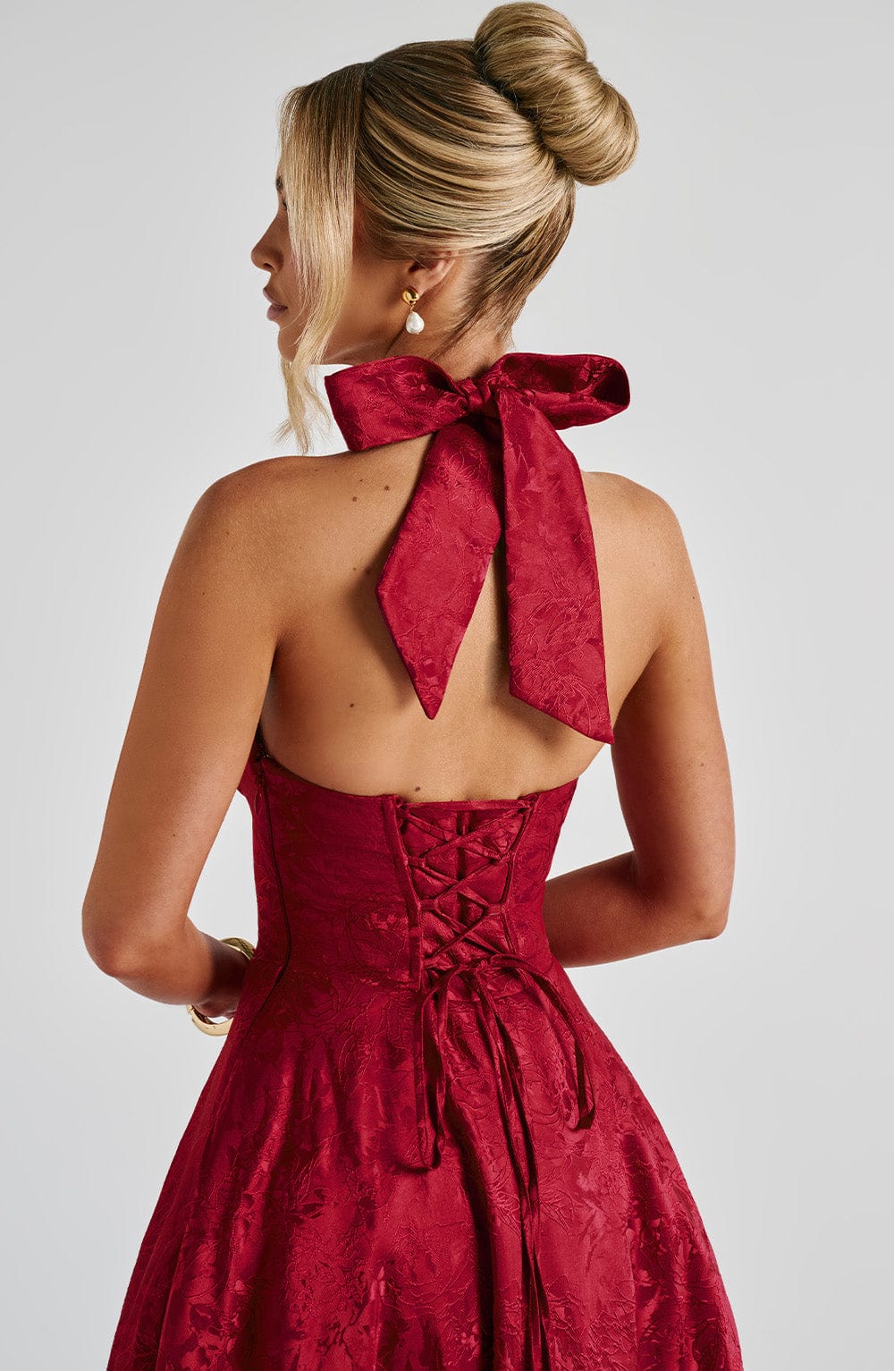 Elegante Rode Midi Jurk voor Dames