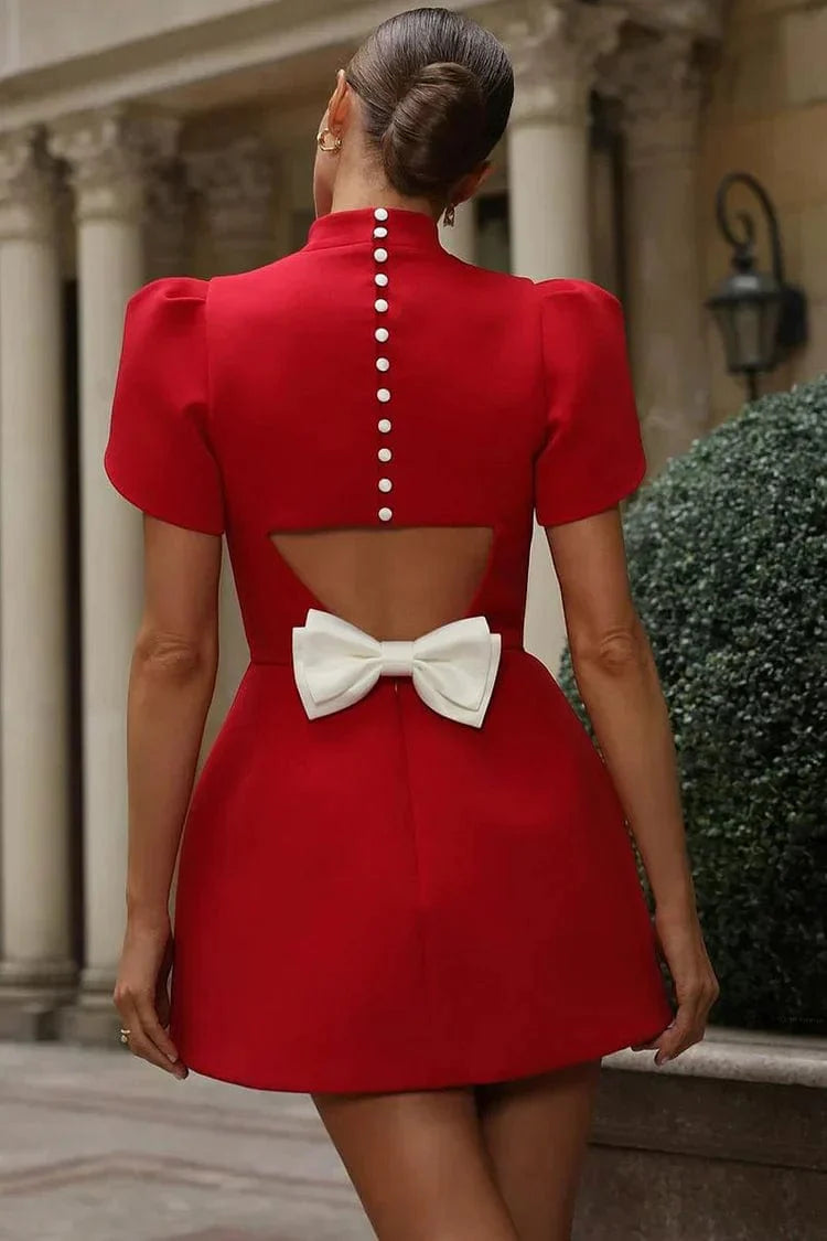 Flora Mini Jurk met Bloemige Mouwen