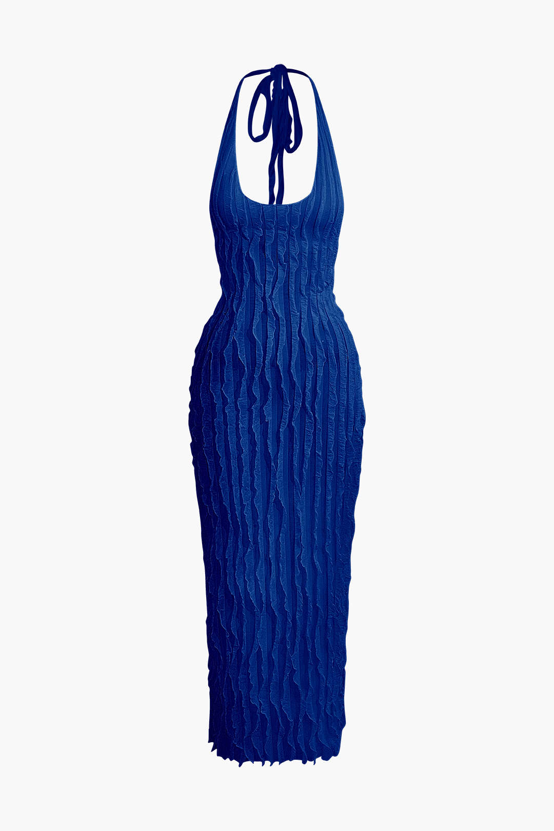 Transparante Ruffle Rugloze Maxi Jurk