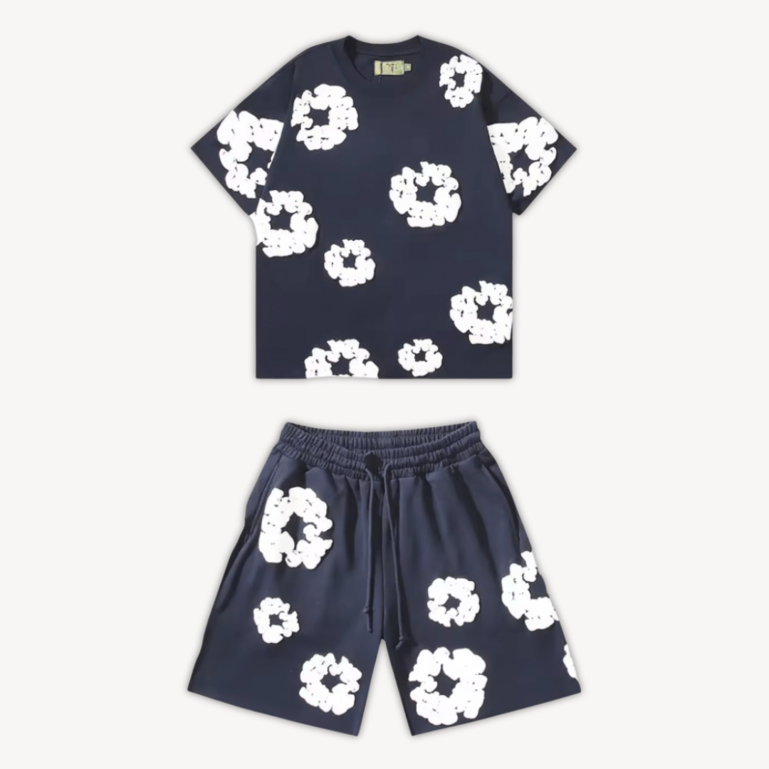 Katoenen Wreath T-Shirt en Shorts Set voor Heren en Dames