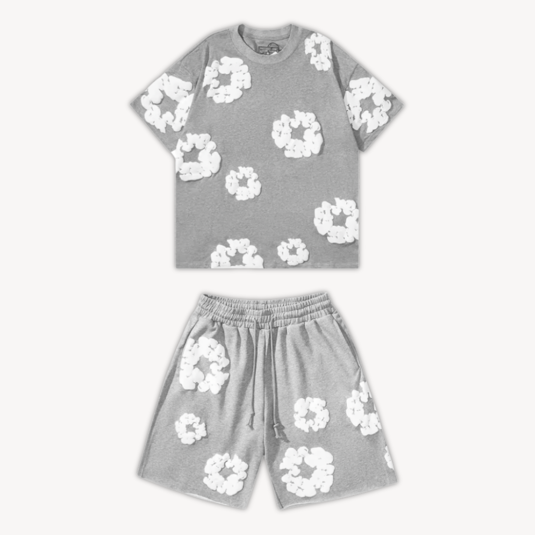 Katoenen Wreath T-Shirt en Shorts Set voor Heren en Dames