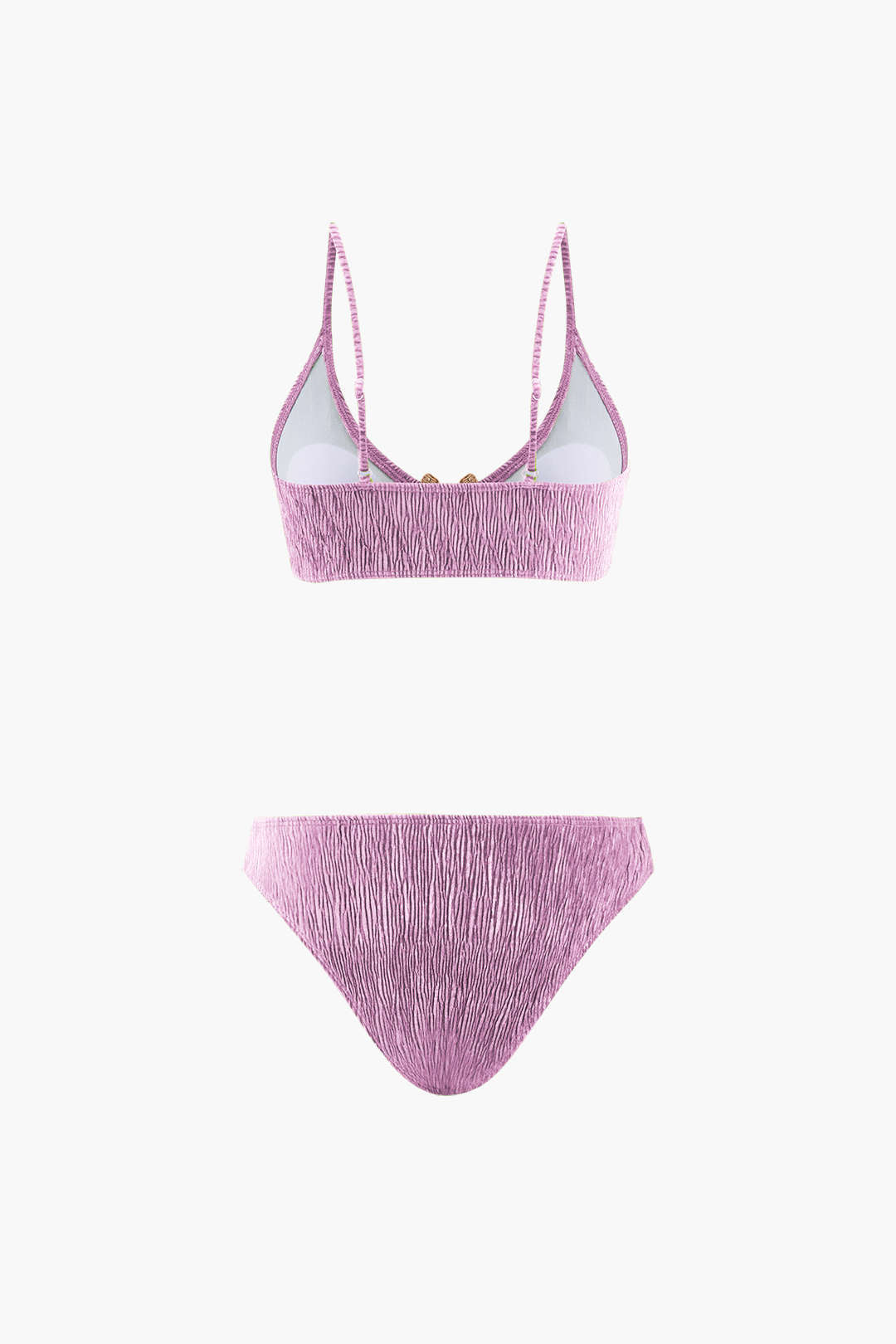 Fluweelstructuur U-Ring Bikini Met Sarong 3-Delige Set