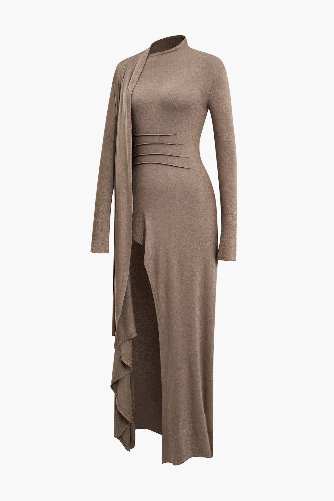 Maxi-jurk met hoge hals en split