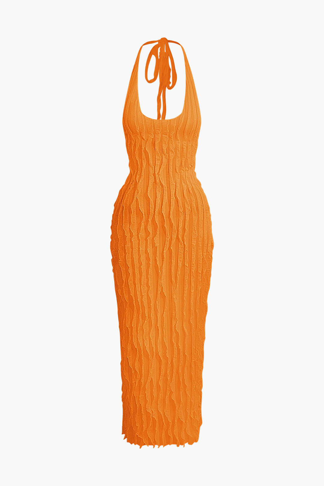 Transparante Ruffle Rugloze Maxi Jurk