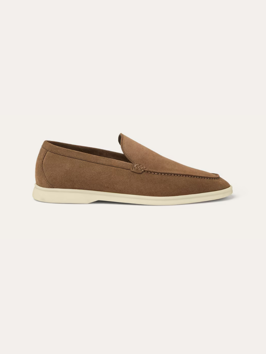 Elegante Bruine Loafers van Suède voor Heren