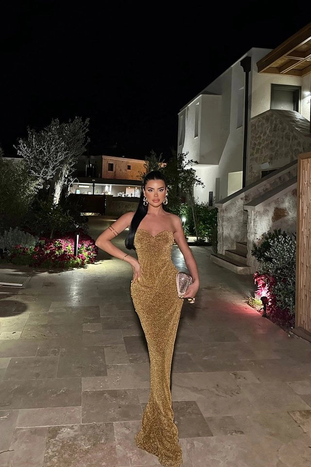 Dianora Goudzilveren Maxi Jurk