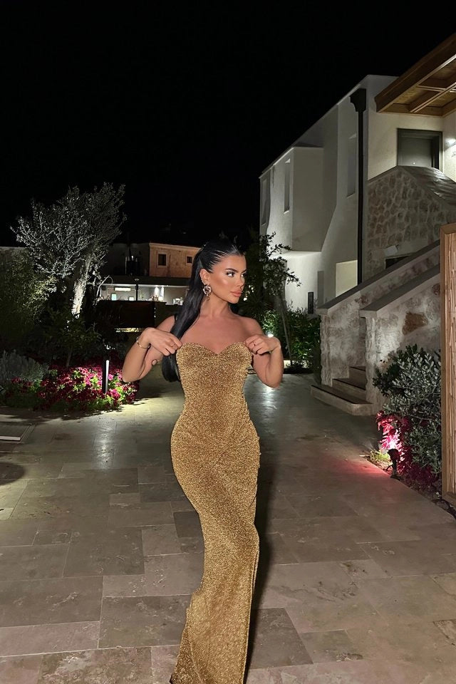 Dianora Goudzilveren Maxi Jurk