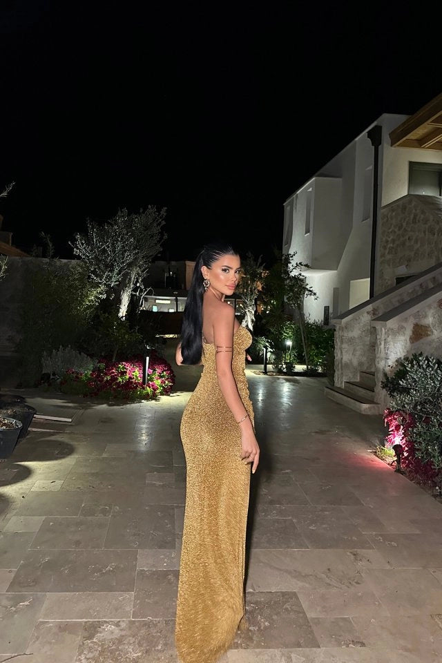 Dianora Goudzilveren Maxi Jurk