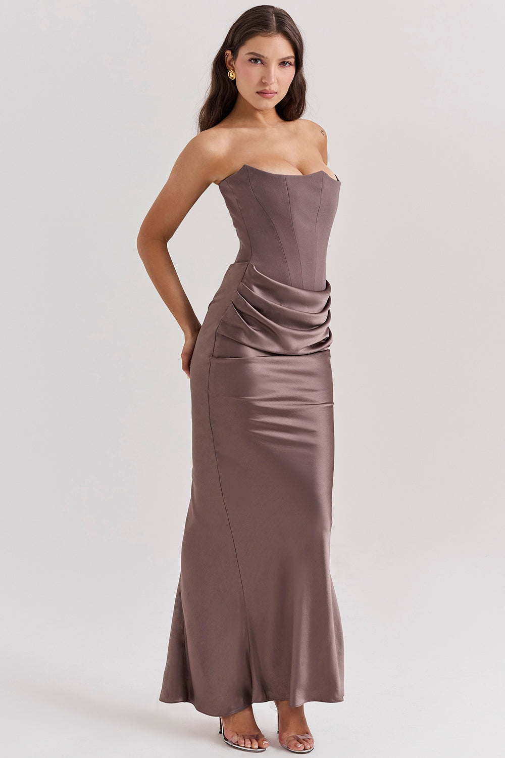 Rosalind Maxi Jurk - Rook