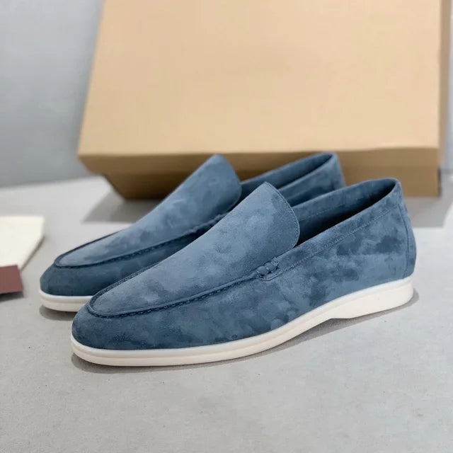 Chique Heren Suède Loafers – Slip-On Design, Minimalistisch, Old Money Stijl