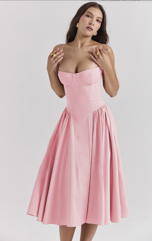 Elegante armloses midi jurk ontworpen voor dames