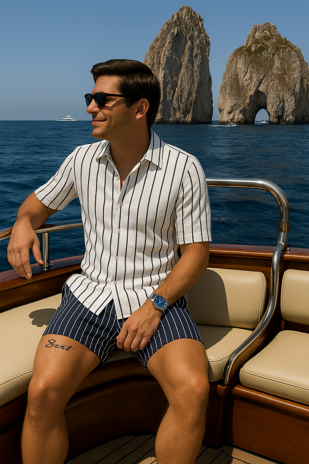 Gestreepte Zomerset met Shorts voor Heren