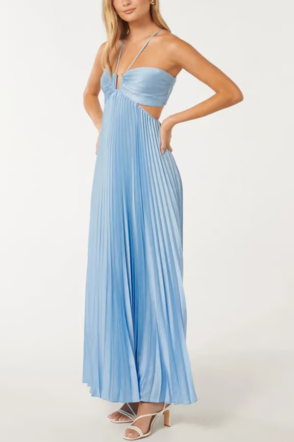 Stijlvolle Glow Halter Maxi Jurk