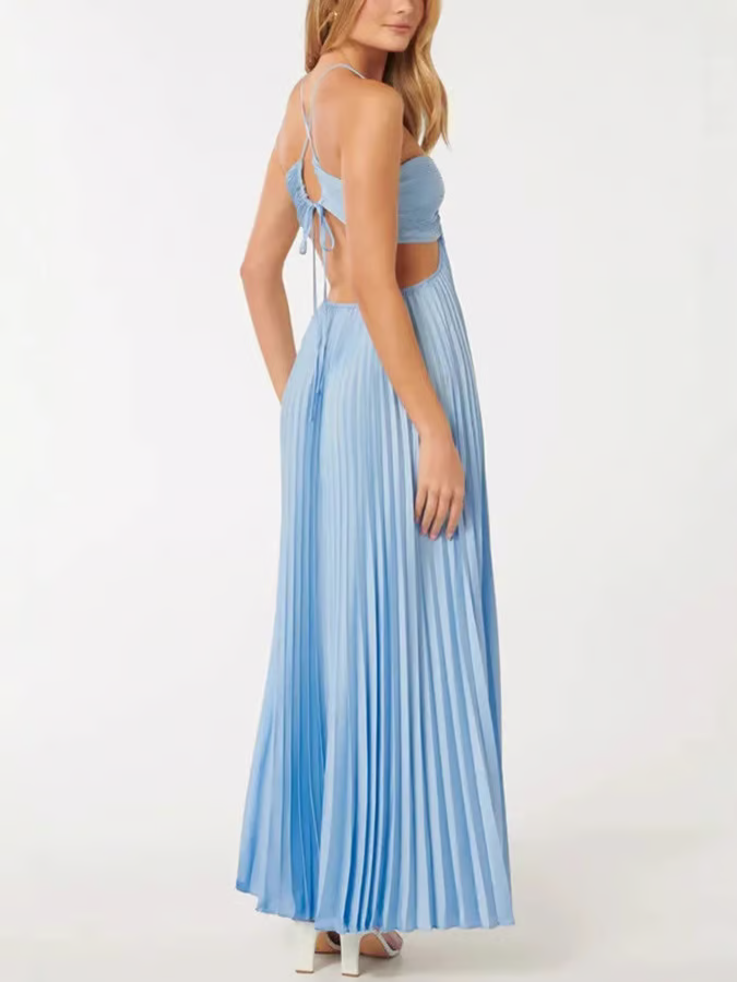 Stijlvolle Glow Halter Maxi Jurk