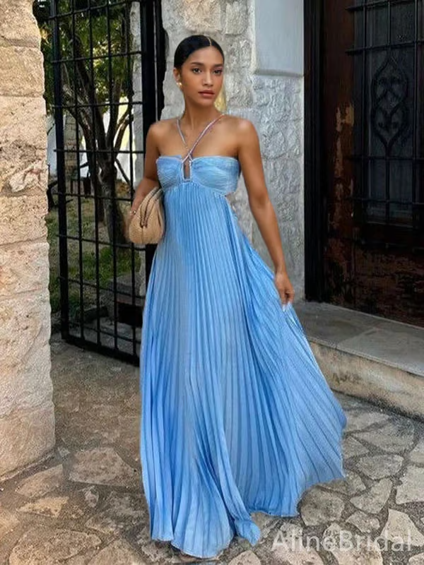 Stijlvolle Glow Halter Maxi Jurk