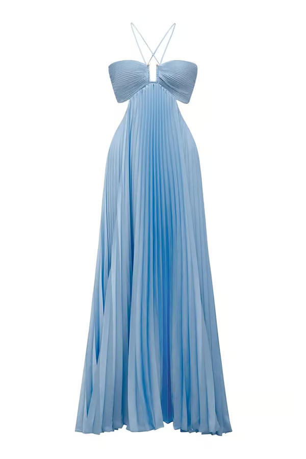 Stijlvolle Glow Halter Maxi Jurk