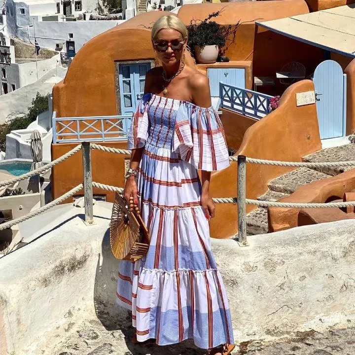 Luxe Mexicaanse Bloemenprint Maxi-jurk voor Dames