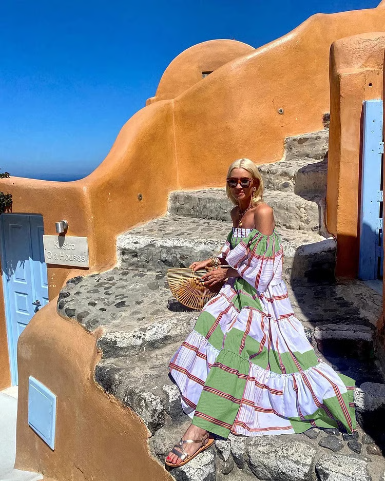 Luxe Mexicaanse Bloemenprint Maxi-jurk voor Dames