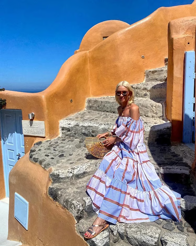 Luxe Mexicaanse Bloemenprint Maxi-jurk voor Dames