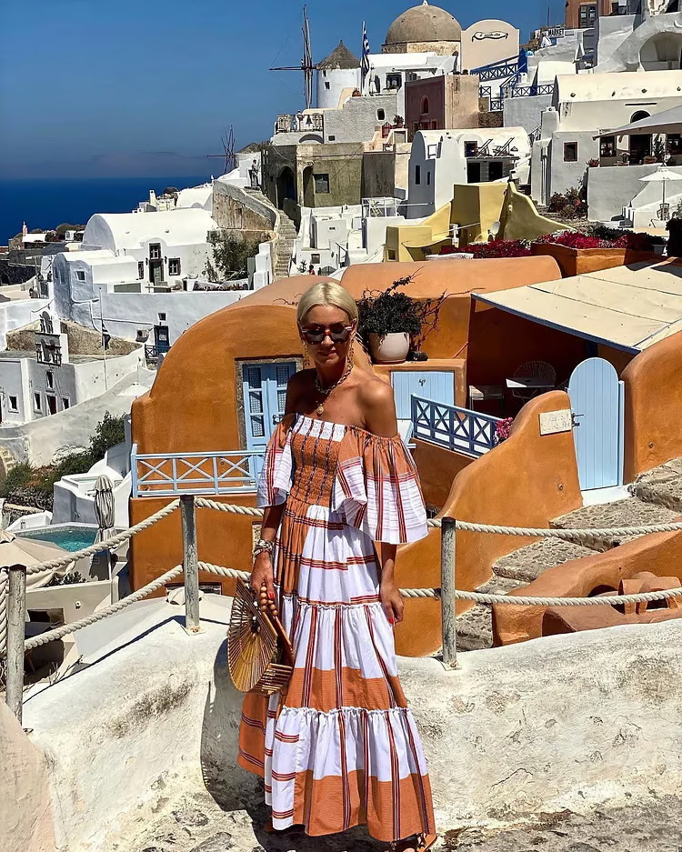 Luxe Mexicaanse Bloemenprint Maxi-jurk voor Dames
