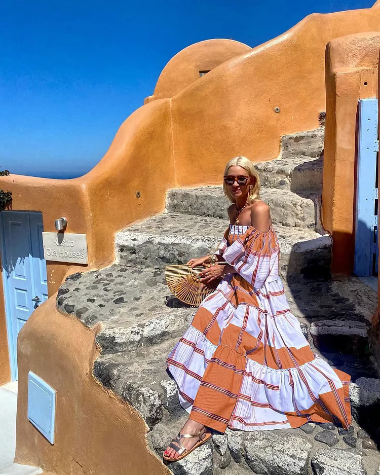 Luxe Mexicaanse Bloemenprint Maxi-jurk voor Dames
