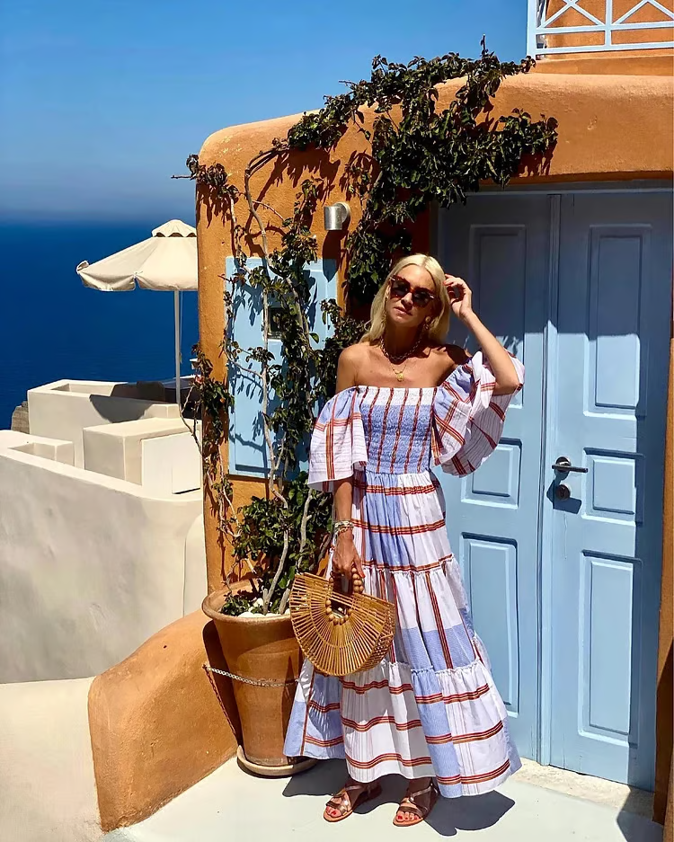 Luxe Mexicaanse Bloemenprint Maxi-jurk voor Dames