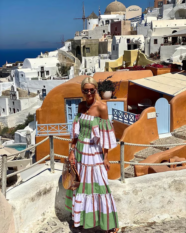 Luxe Mexicaanse Bloemenprint Maxi-jurk voor Dames