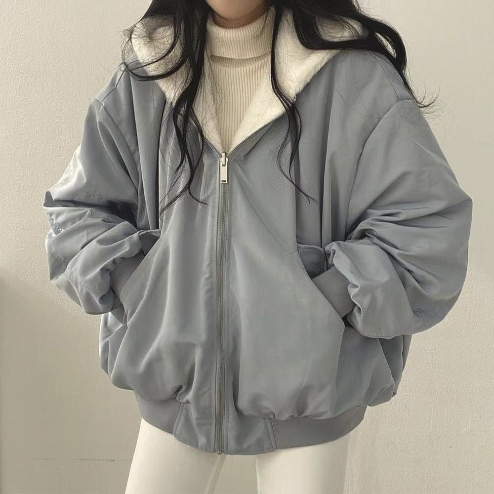 Dames Jas – Oversized Boxy Fit – Reversible – Capuchon – Zachte Voering – Puff Mouwen