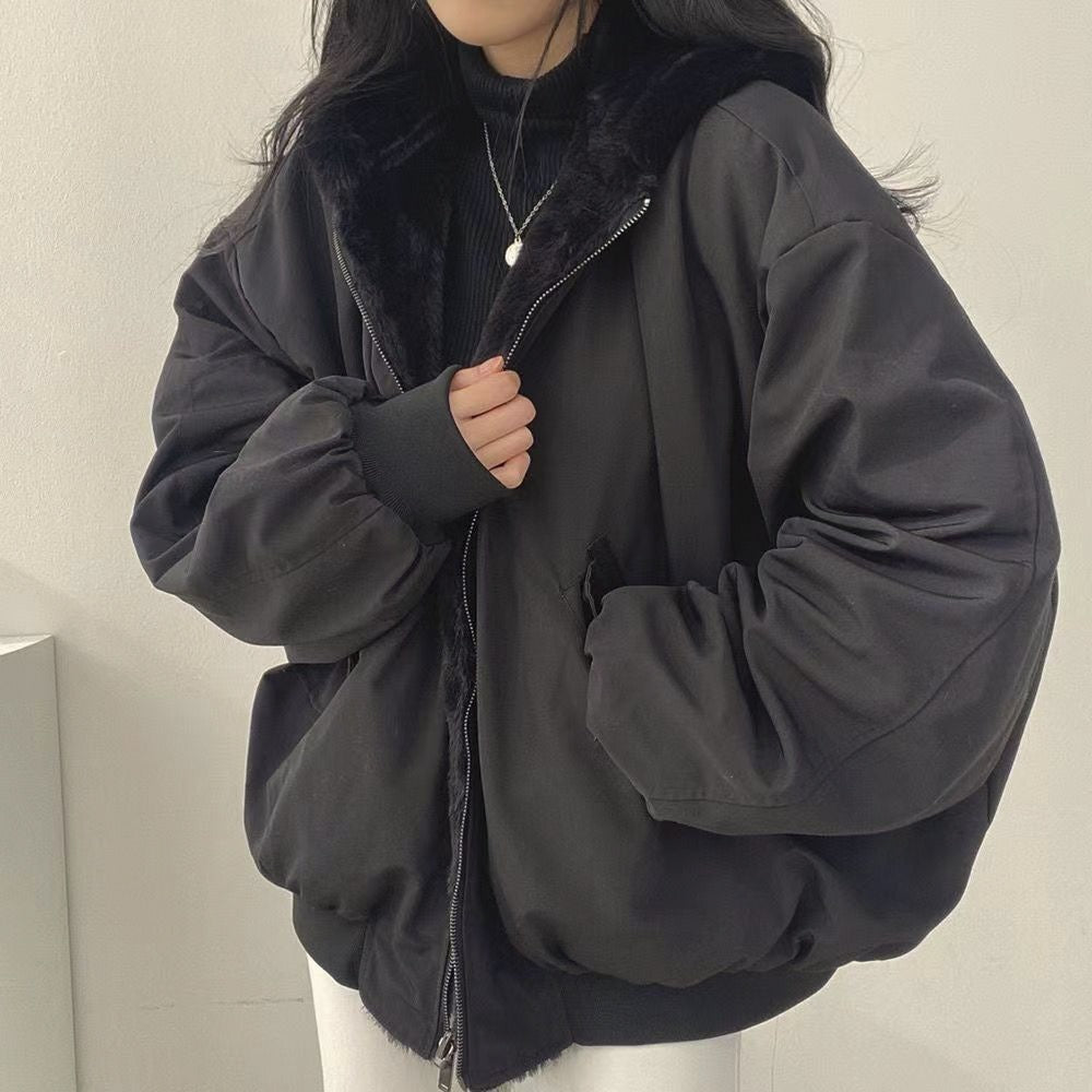 Dames Jas – Oversized Boxy Fit – Reversible – Capuchon – Zachte Voering – Puff Mouwen